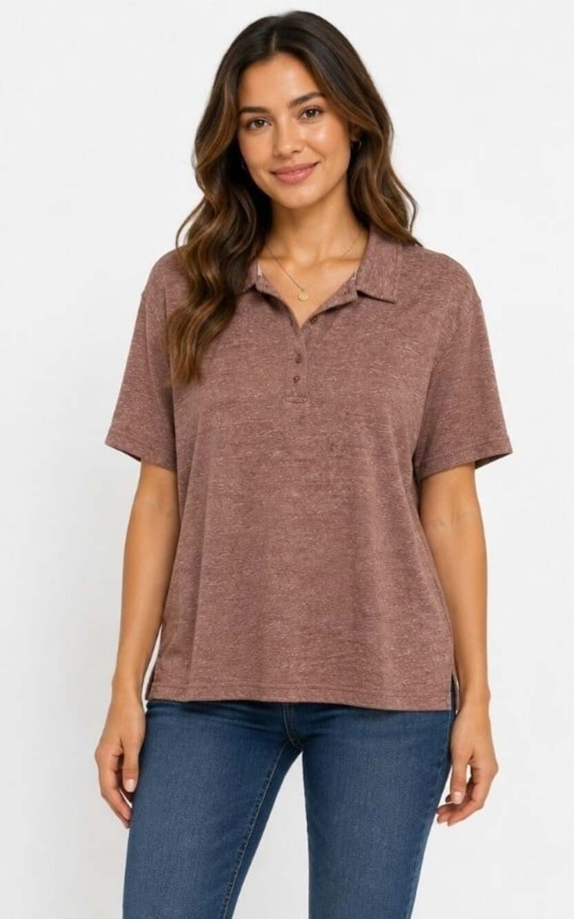 Threads 4 Thought Womens Dusty Rose Brown Size 2XL Excellent Condition T90 Golf